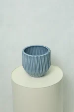 گلدان خطی عمودی سرامیک سایز کوچک، رنگ سرمه ای