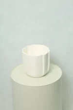 گلدان سرامیک پرده ای سایز کوچک سفید رنگ